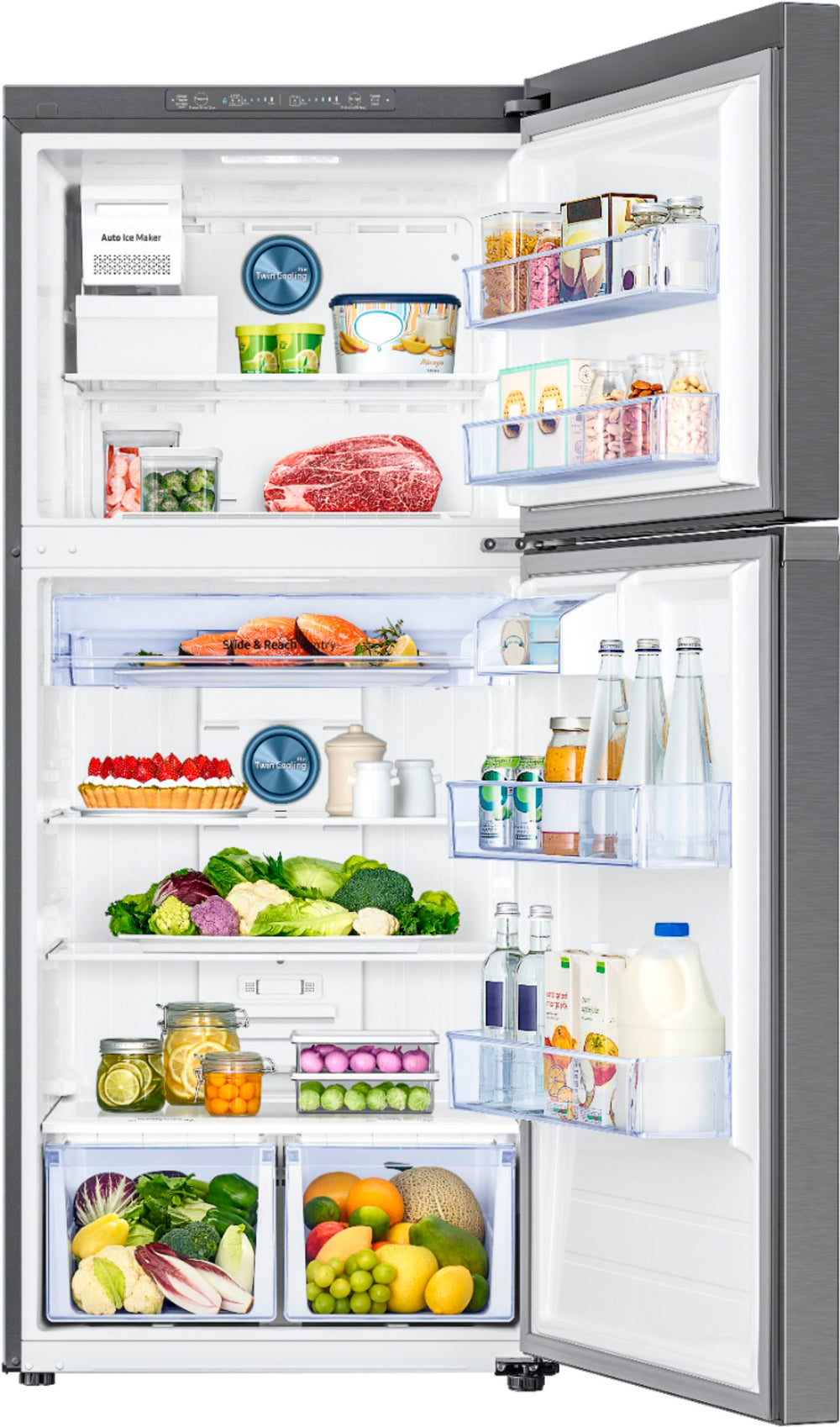 Samsung - OBX 17.6 Cu. Ft. Top-Freezer Refrigerator with  FlexZone and Ice Maker - Stainless Steel_1