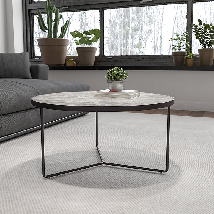 Alamont Home - Providence Collection 31.5" Round Coffee Table - Concrete_1