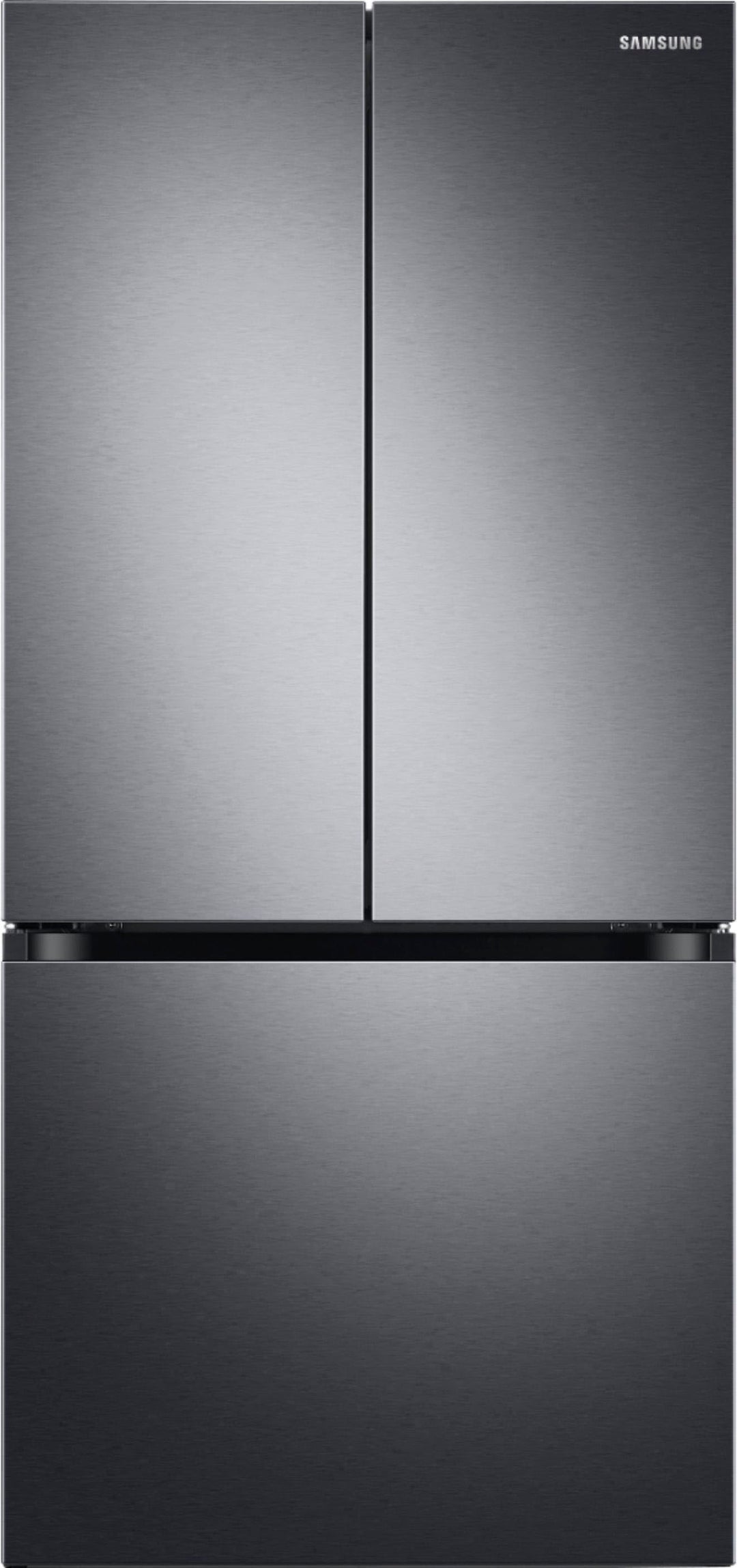 Samsung - OBX 17.5 cu. ft. Counter Depth 3-Door French Door Refrigerator with WiFi and Twin Cooling Plus® - Black Stainless Steel_0