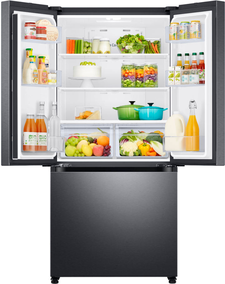 Samsung - OBX 17.5 cu. ft. Counter Depth 3-Door French Door Refrigerator with WiFi and Twin Cooling Plus® - Black Stainless Steel_4