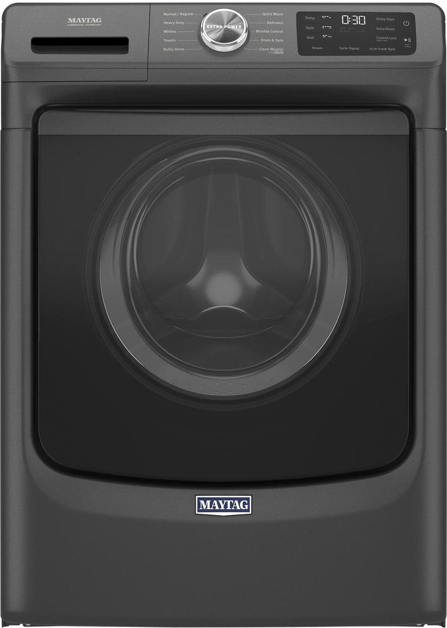 Maytag - 4.5 Cu. Ft. High Efficiency Stackable Front Load Washer with Steam and Extra Power Button - Volcano Black_0
