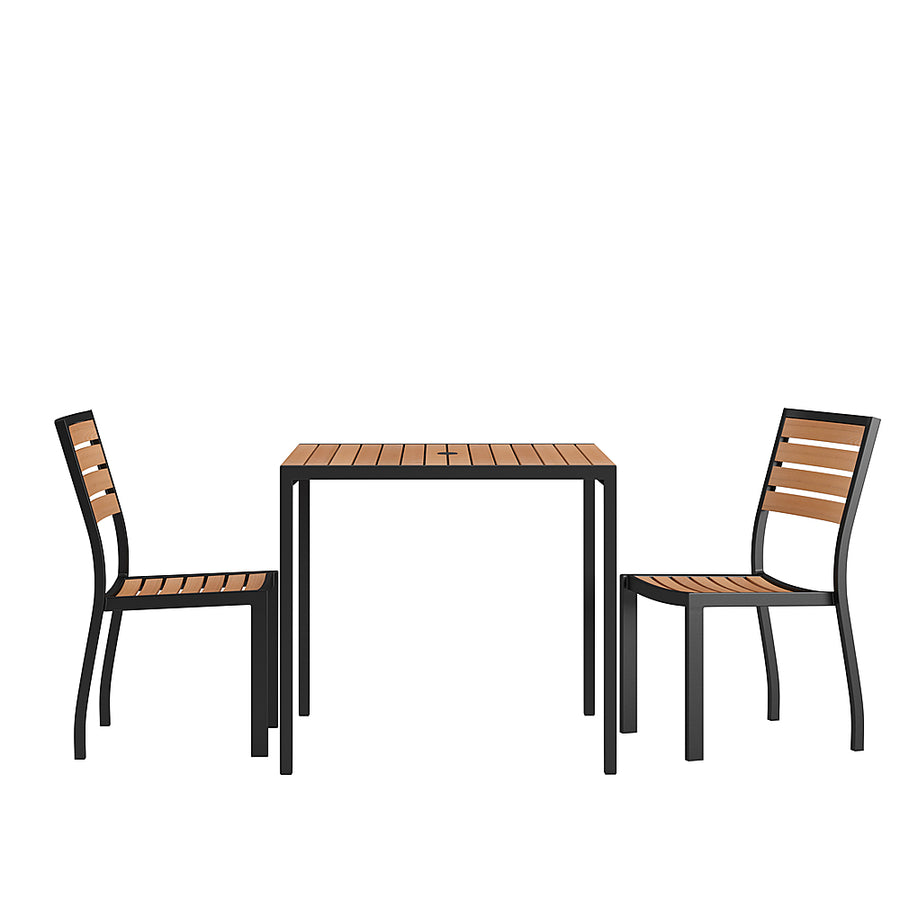 Alamont Home - Lark Outdoor Square Modern  3 Piece Patio Set - Teak_0