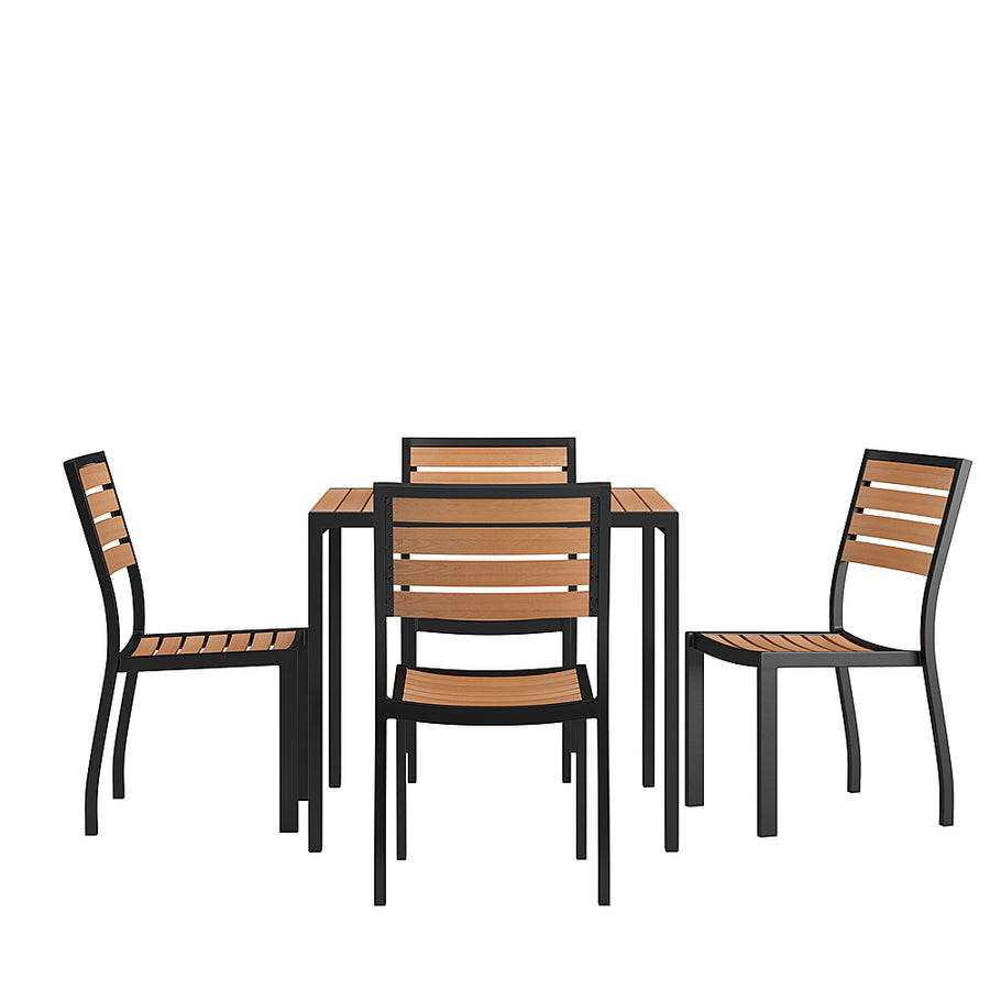 Alamont Home - Lark Outdoor Square Modern  5 Piece Patio Set - Teak_0