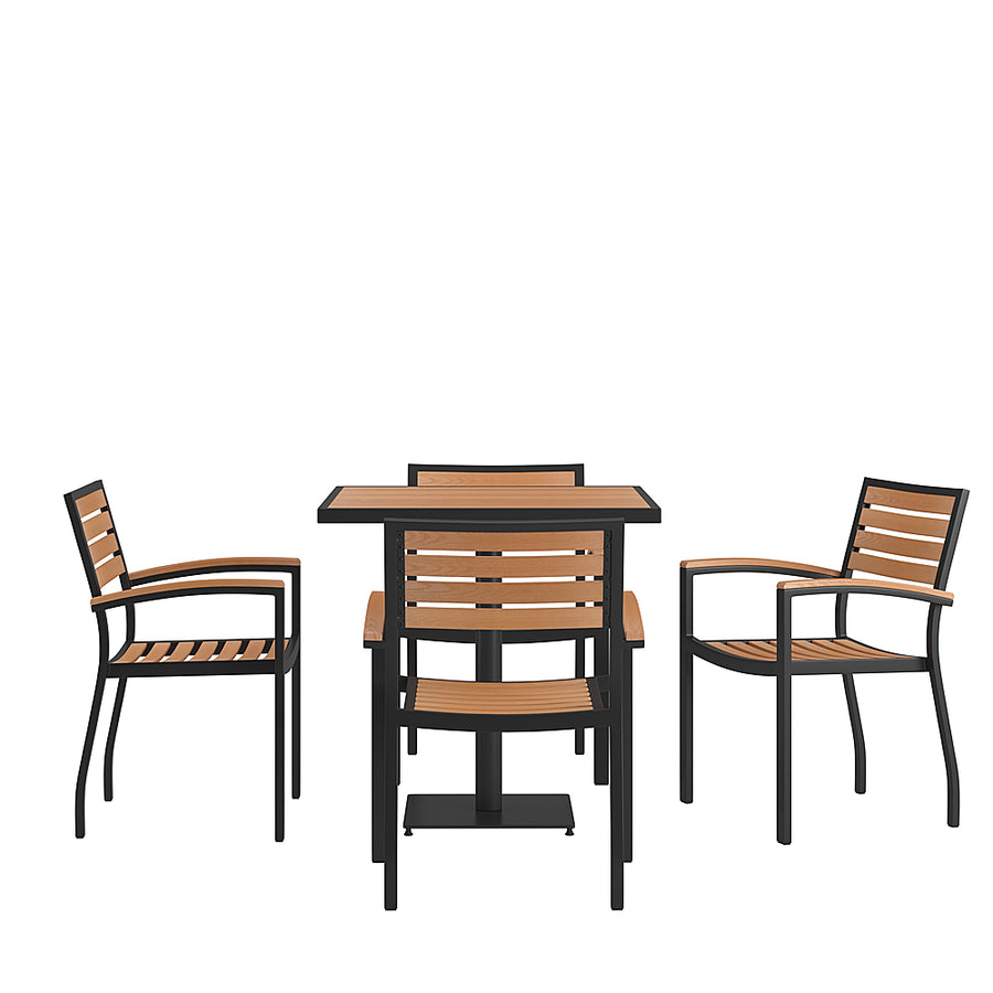 Alamont Home - Lark Outdoor Square Modern  5 Piece Patio Set - Teak_0