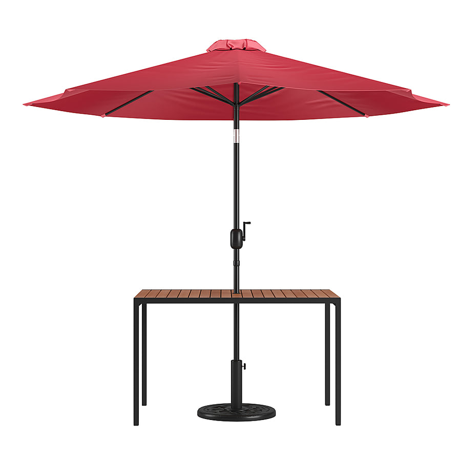 Flash Furniture - Lark Outdoor Rectangle Modern  3 Piece Patio Set - Red_0