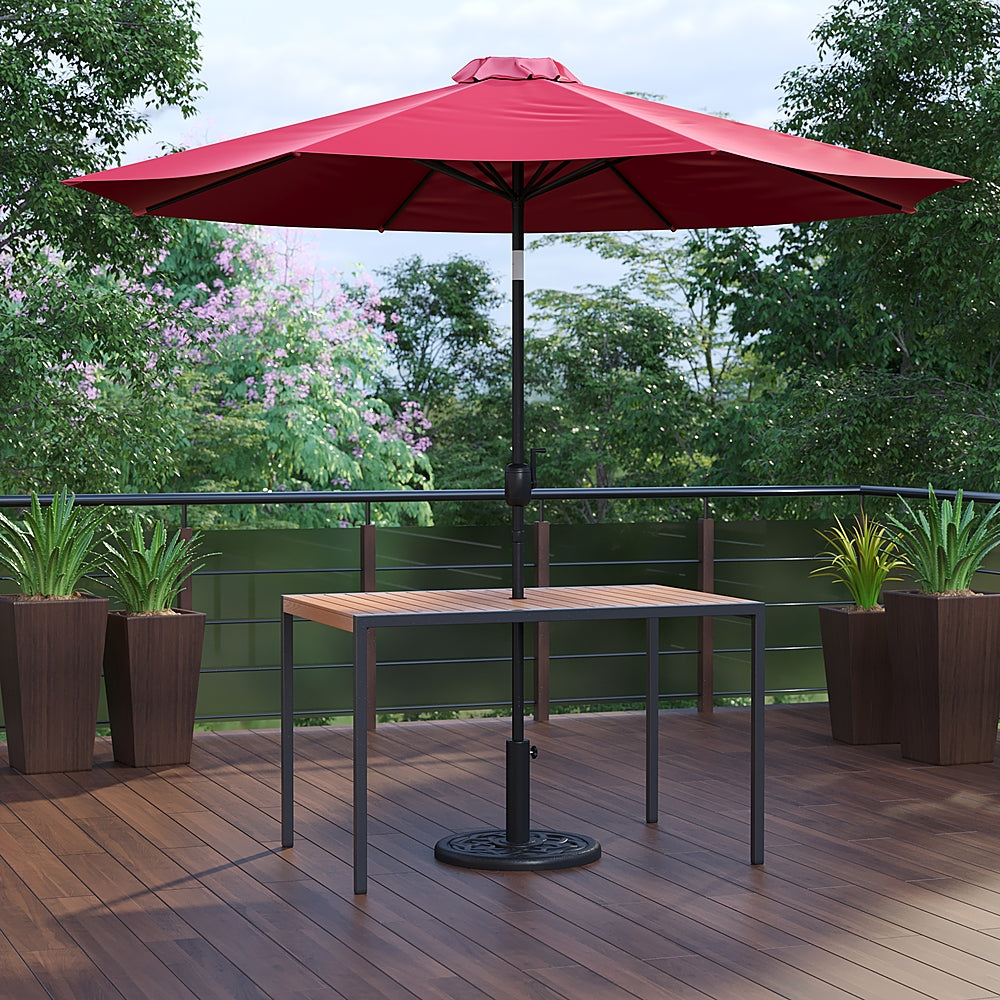 Flash Furniture - Lark Outdoor Rectangle Modern  3 Piece Patio Set - Red_1