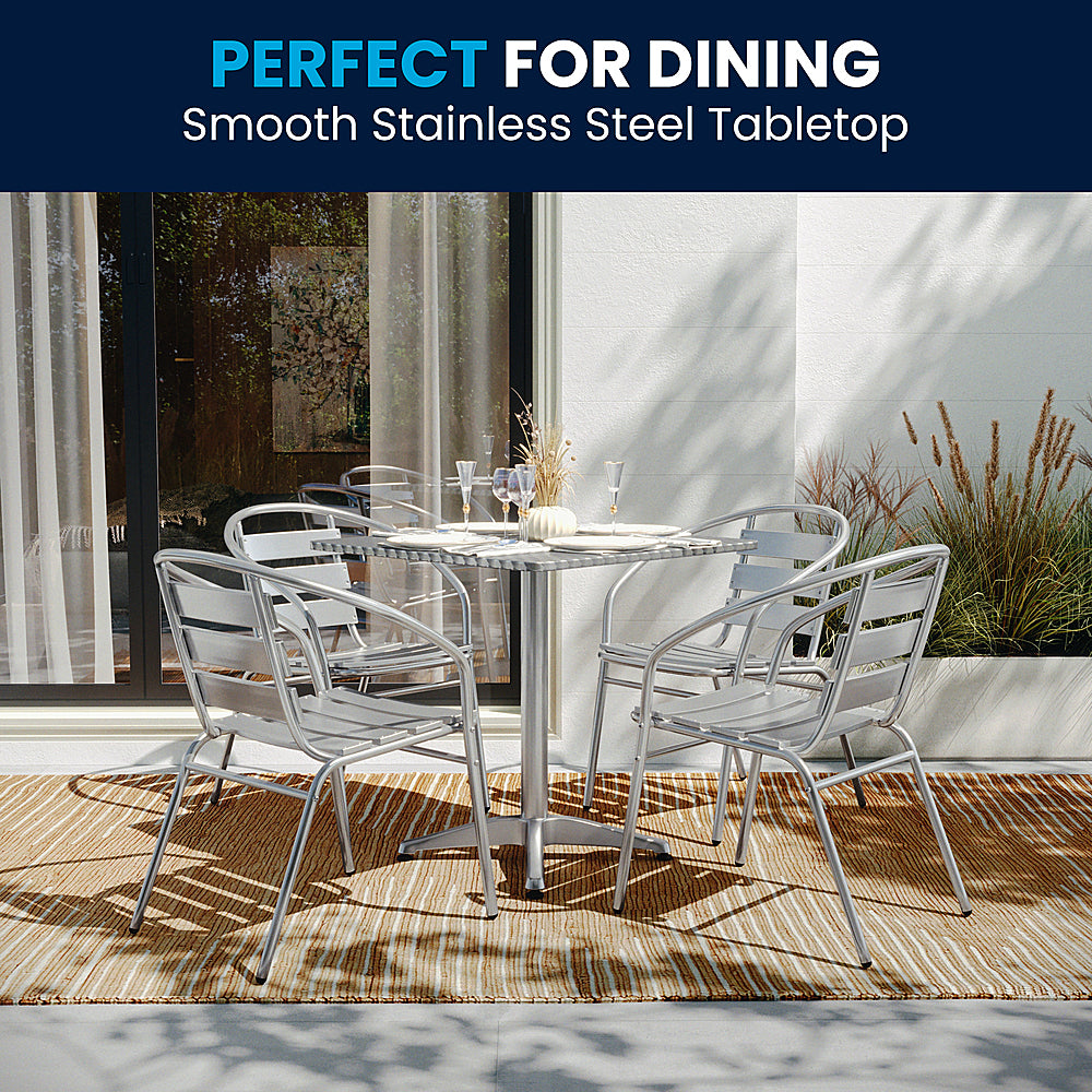 Alamont Home - Lila Outdoor Square Contemporary 5 Piece Patio Set - Aluminum_1