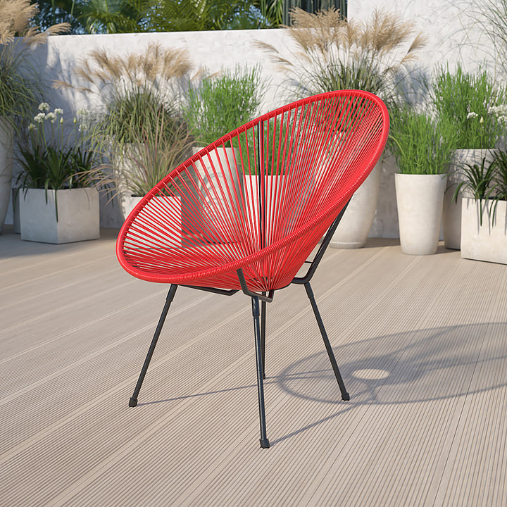 Alamont Home - Valencia Oval Comfort Take Ten Contemporary Bungee Bungee Chair - Red_2