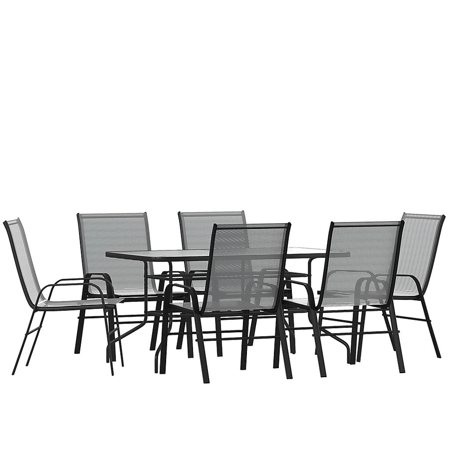 Alamont Home - Brazos Outdoor Rectangle Contemporary  7 Piece Patio Set - Gray_0