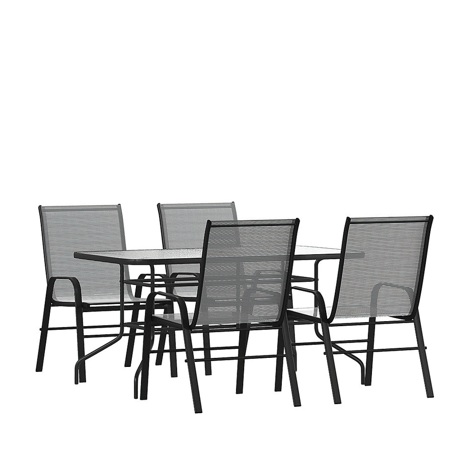 Alamont Home - Brazos Outdoor Rectangle Contemporary  5 Piece Patio Set - Gray_0