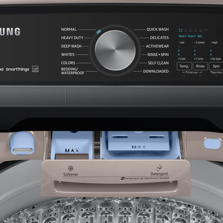 Samsung - 5.2 cu. ft. Large Capacity Smart Top Load Washer with Super Speed Wash - Champagne_4