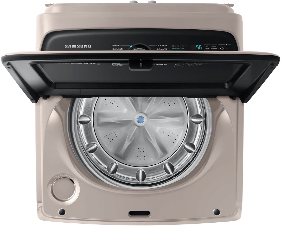 Samsung - 5.2 cu. ft. Large Capacity Smart Top Load Washer with Super Speed Wash - Champagne_2