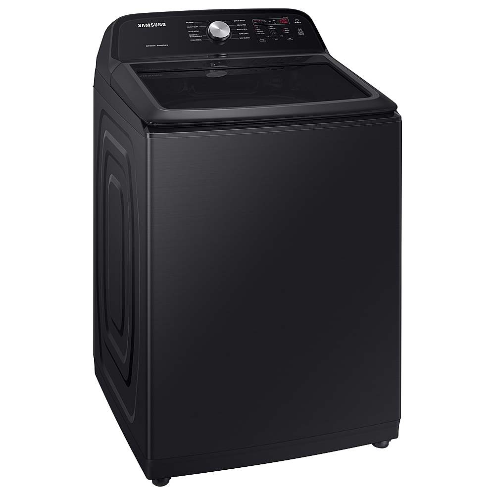 Samsung - Open Box 5.0 cu. ft. Large Capacity Top Load Washer with Deep Fill and EZ Access Tub - Brushed Black_1