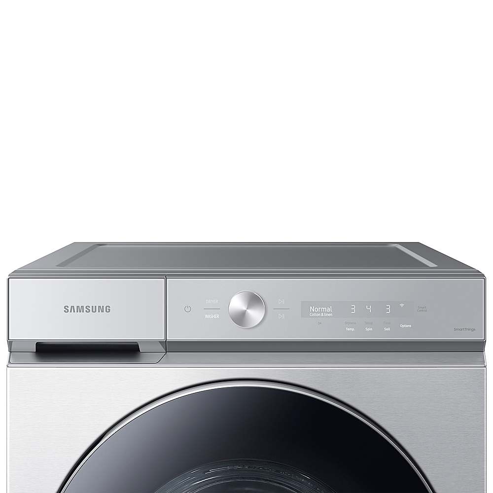 Samsung - Open Box BESPOKE 5.3 cu. ft. Ultra Capacity Front Load Washer with AI OptiWash and Auto Dispense - Silver Steel_1