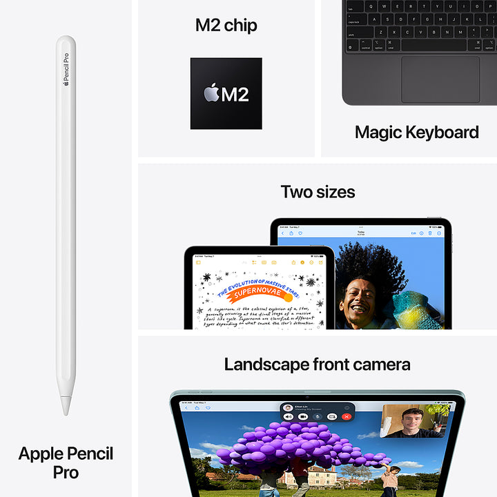 Apple - 11-inch iPad Air (Latest Model) M2 chip Wi-Fi 256GB - Blue_7