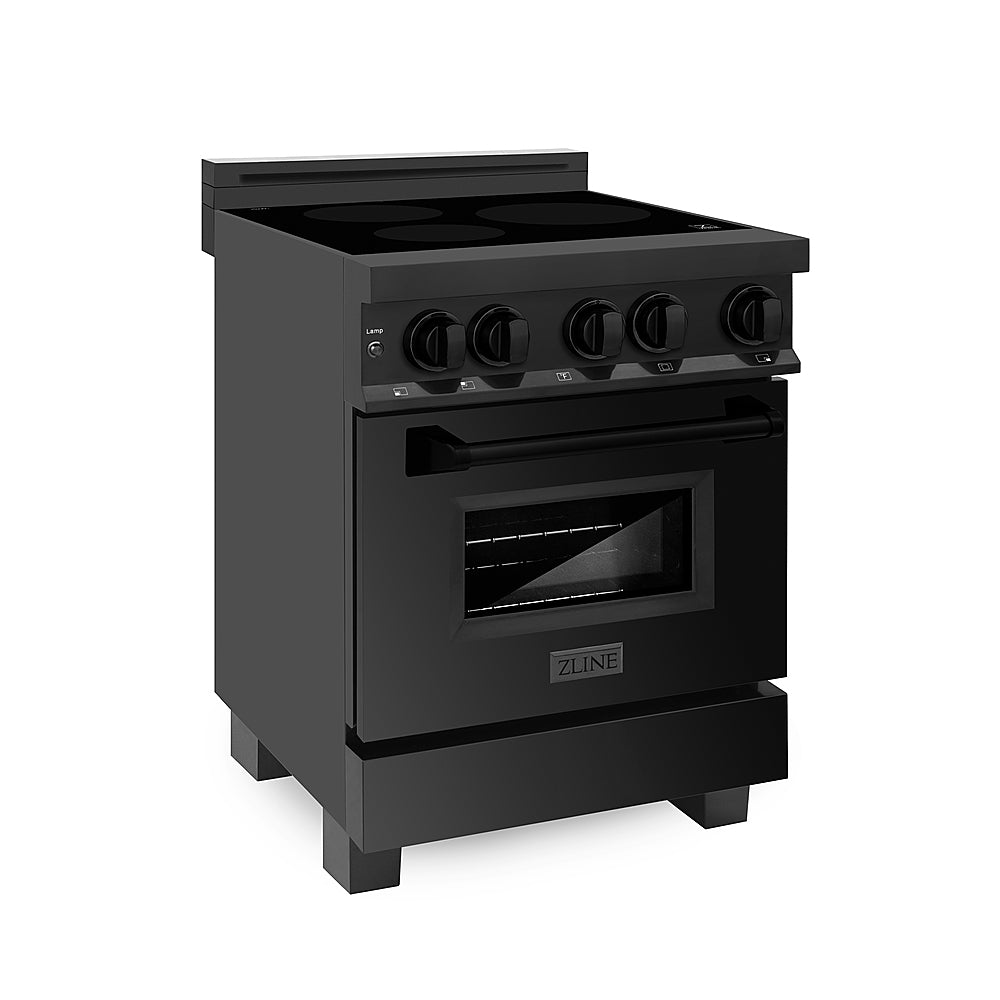ZLINE - 24" 2.8 cu. ft. Induction Range with a 4 Element Stove and Electric Oven in Black Stainless Steel_0