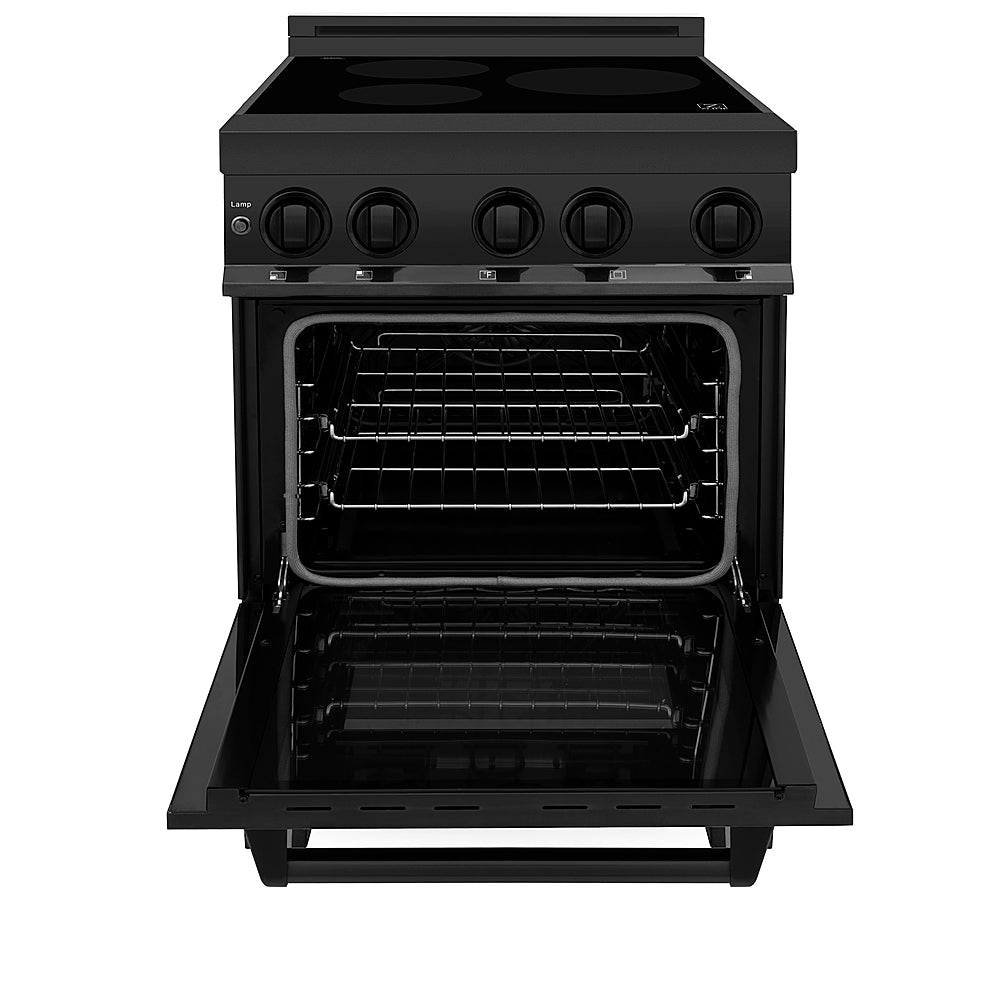 ZLINE - 24" 2.8 cu. ft. Induction Range with a 4 Element Stove and Electric Oven in Black Stainless Steel_1