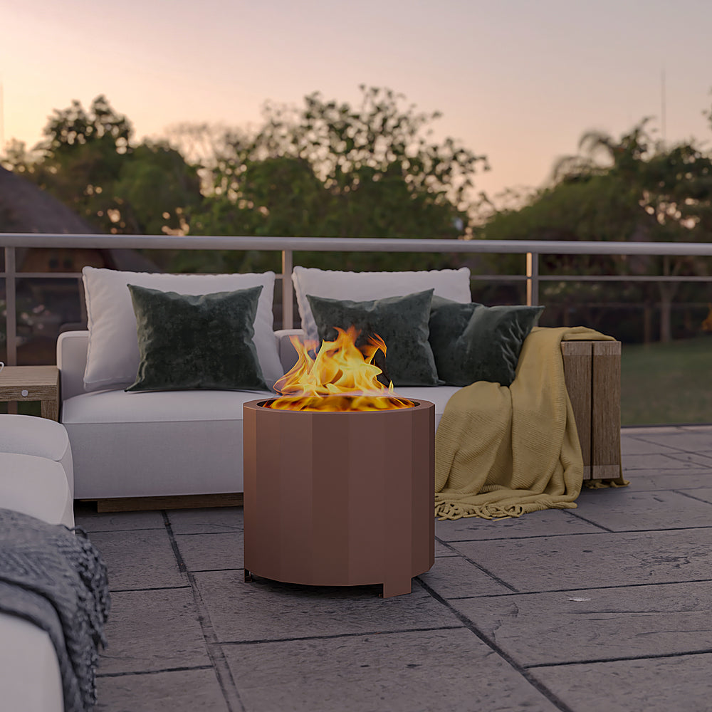 Alamont Home - Titus Commercial Grade 19.5" Outdoor Smokeless Wood Burning Fire Pit - Bronze_1