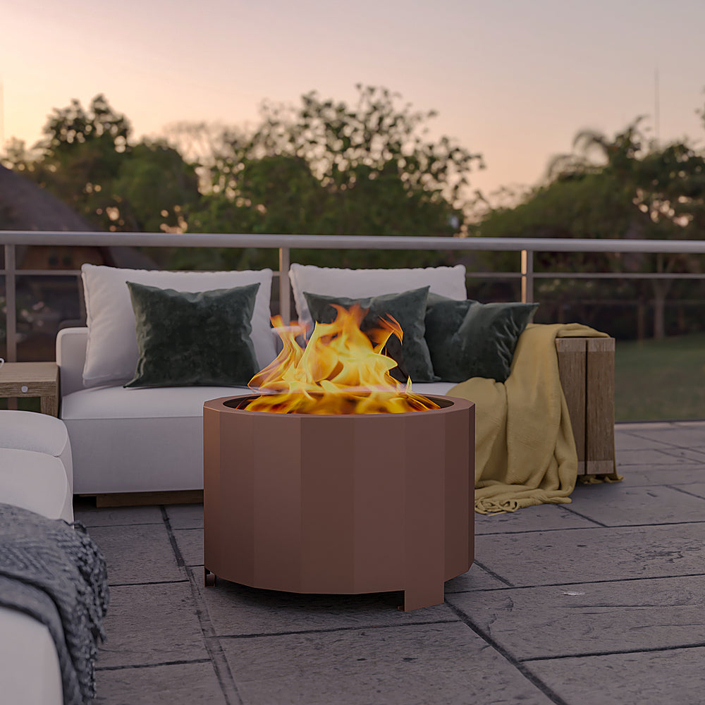 Alamont Home - Titus Commercial Grade 27" Outdoor Smokeless Wood Burning Fire Pit - Bronze_1