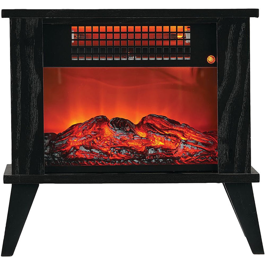 Lifesmart - 1000W Tabletop Infrared Fireplace Space Heater with Flame Effect - Black_0