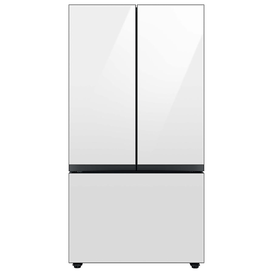 Samsung - Open Box BESPOKE 24 cu. ft. Counter Depth 3-Door French Door Refrigerator with AutoFill Water Pitcher - White Glass_0