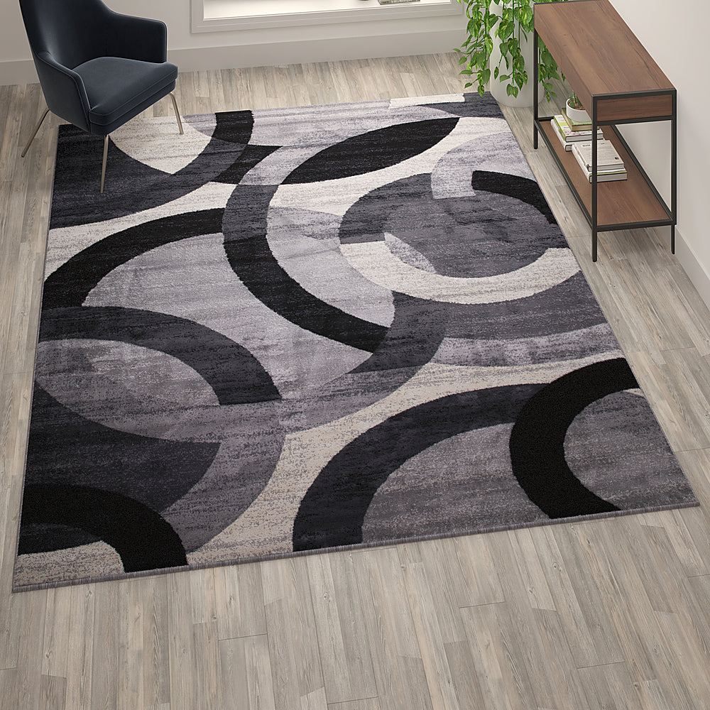 Alamont Home - Harken Collection Modern Geometric Design Area Rug 8' x 10' - Gray_1