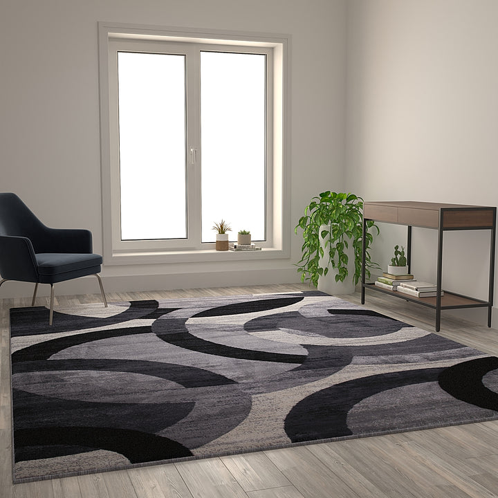 Alamont Home - Harken Collection Modern Geometric Design Area Rug 8' x 10' - Gray_3