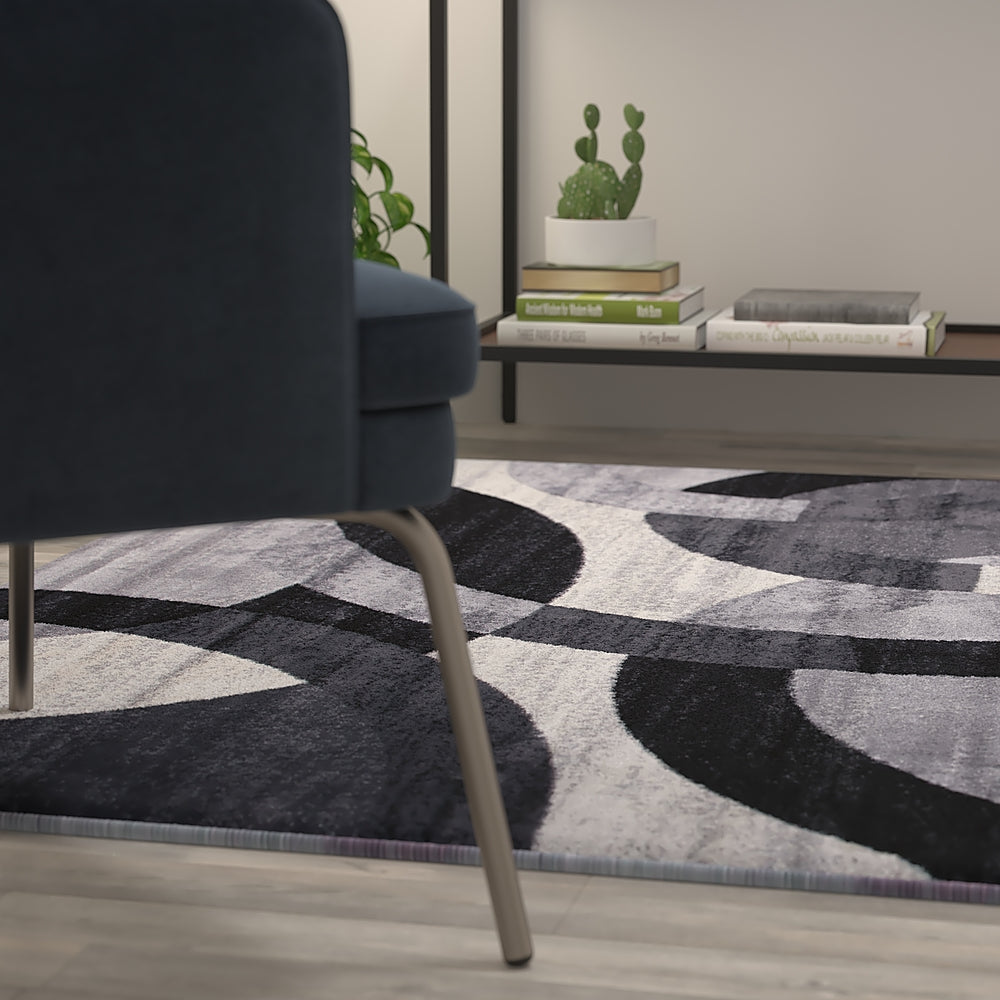 Alamont Home - Harken Collection Modern Geometric Design Area Rug 8' x 10' - Gray_4