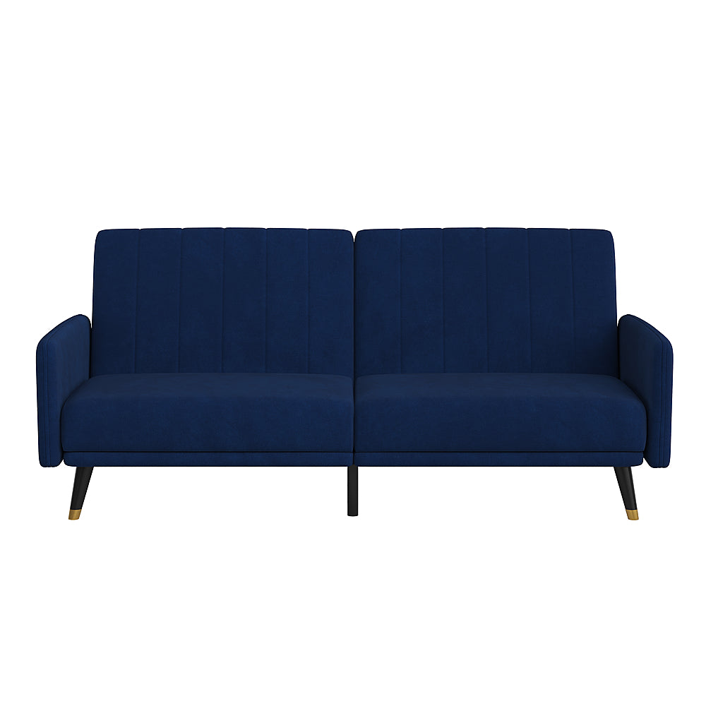 Alamont Home - Convertible Split Back Futon Sofa Sleeper with Wooden Legs - Navy_1