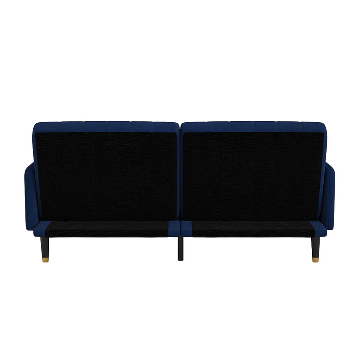 Alamont Home - Convertible Split Back Futon Sofa Sleeper with Wooden Legs - Navy_6