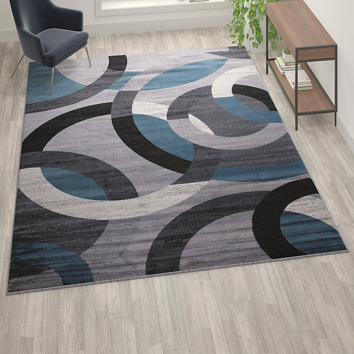 Alamont Home - Harken Collection Modern Geometric Design Area Rug 8' x 10' - Blue_1