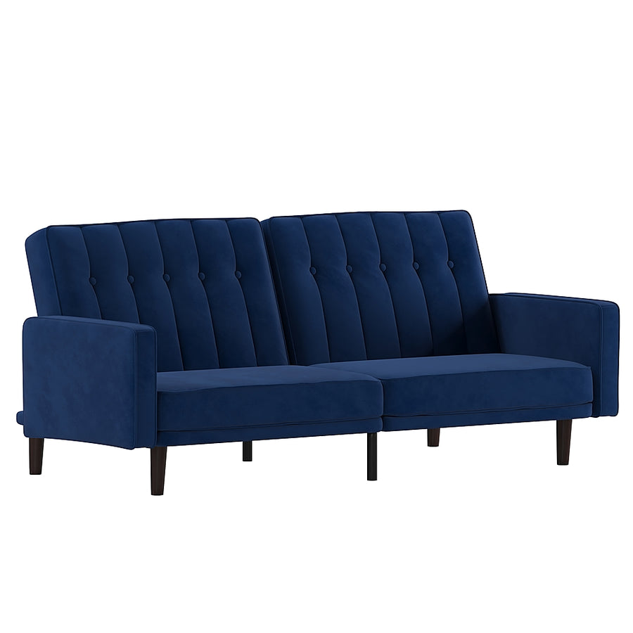 Alamont Home - Convertible Split Back Futon Sofa Sleeper with Wooden Legs - Navy_0