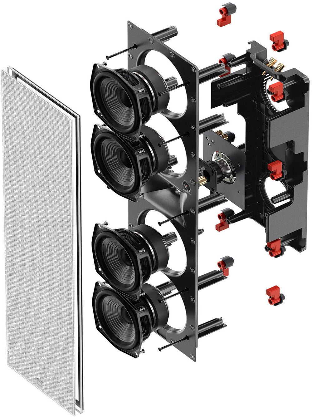 JBL - Studio 6 Quad-5.25" 2-Way In-Wall Speaker (Each) - Black_1