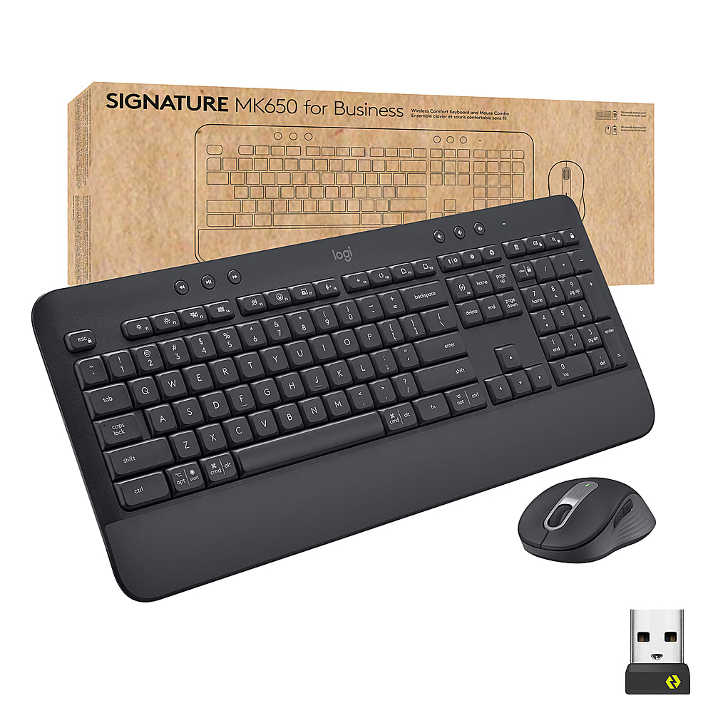 Logitech - Signature MK650 Combo for Business Full-size Wireless Keyboard and Mouse Bundle with Secure Logi Bolt Receiver - Graphite_0