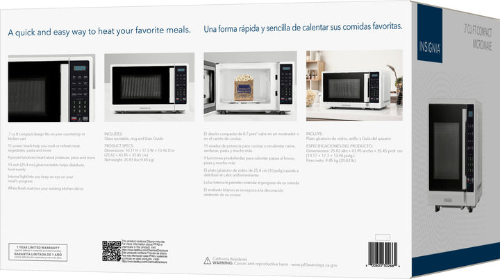 Insignia™ - .7 Cu. Ft. Compact Microwave - White_4