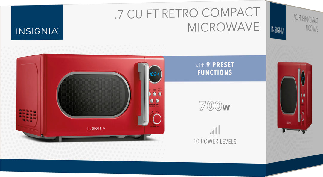 Insignia™ - .7 Cu. Ft. Retro Compact Microwave - Red_8