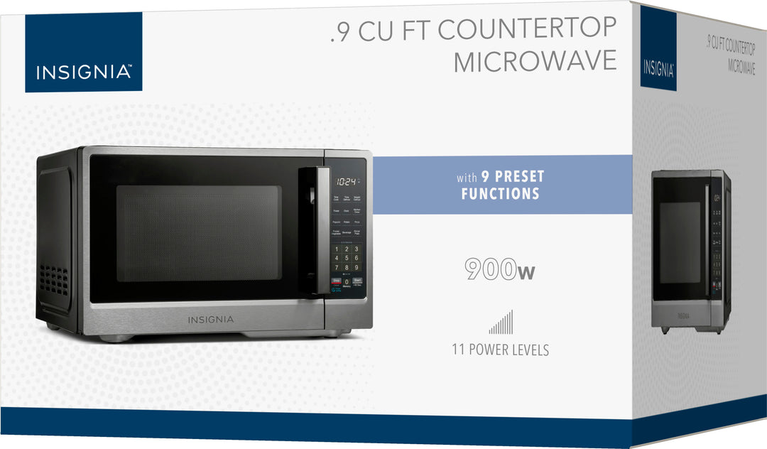 Insignia™ - .9 Cu. Ft. Compact Countertop Microwave - Stainless Steel_10