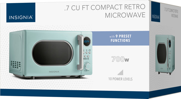 Insignia™ - .7 Cu. Ft. Retro Compact Microwave - Mint_8