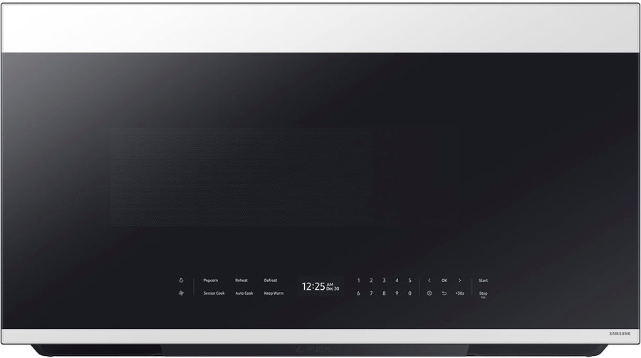 Samsung - Bespoke 2.1 Cu. Ft. Over-the-Range Microwave with Sensor Cooking and Auto Dimming Glass Touch Controls - White Glass_0