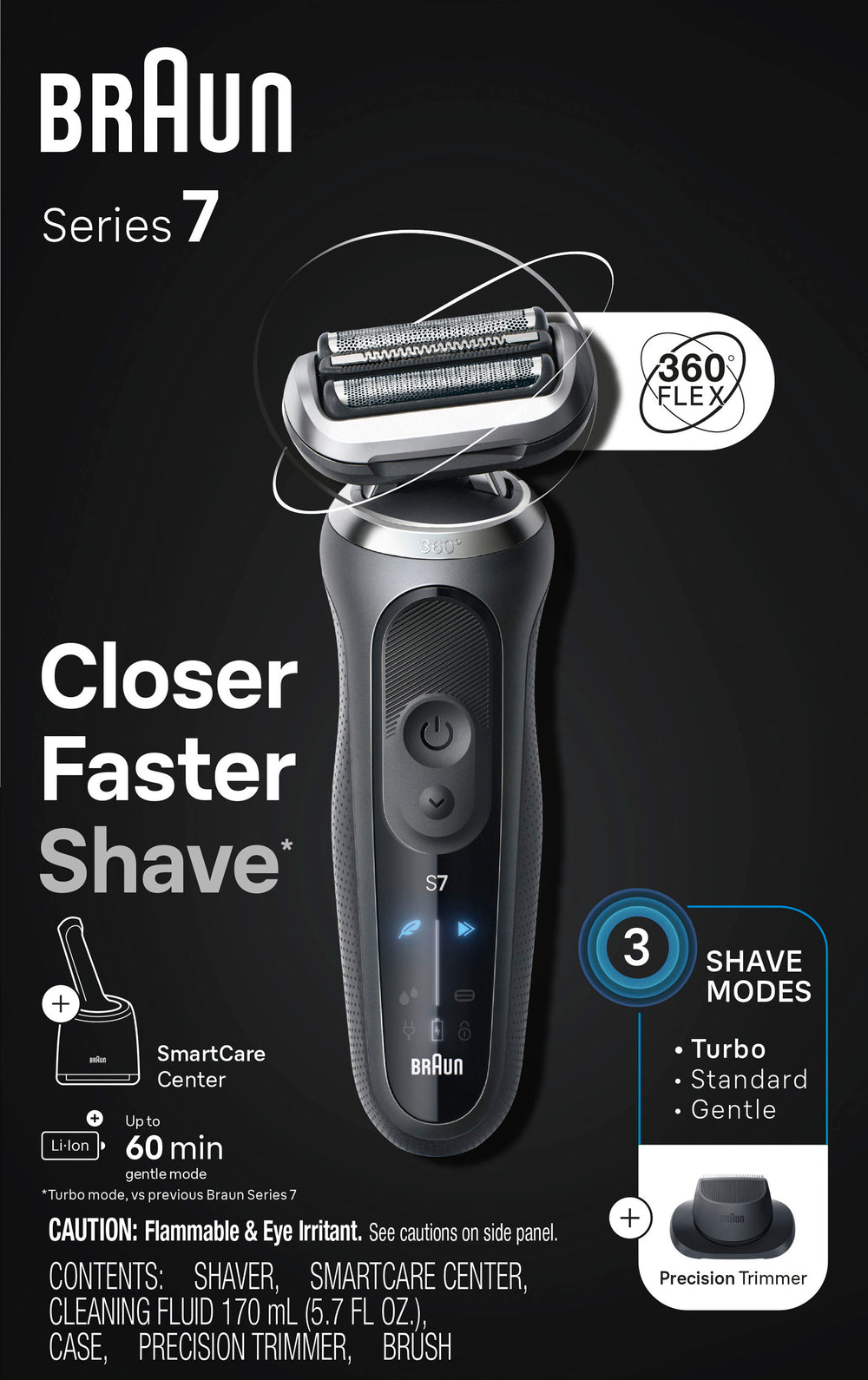 Braun Series 7 Wet/Dry Electric Shaver with Smart Center - Grey_1