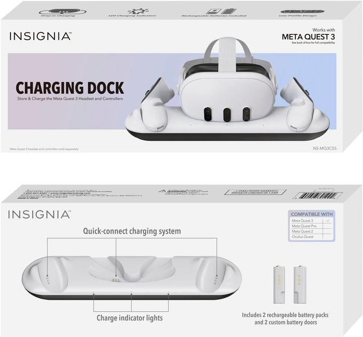 Insignia™ - Charge Station for Meta Quest 3 - White_8