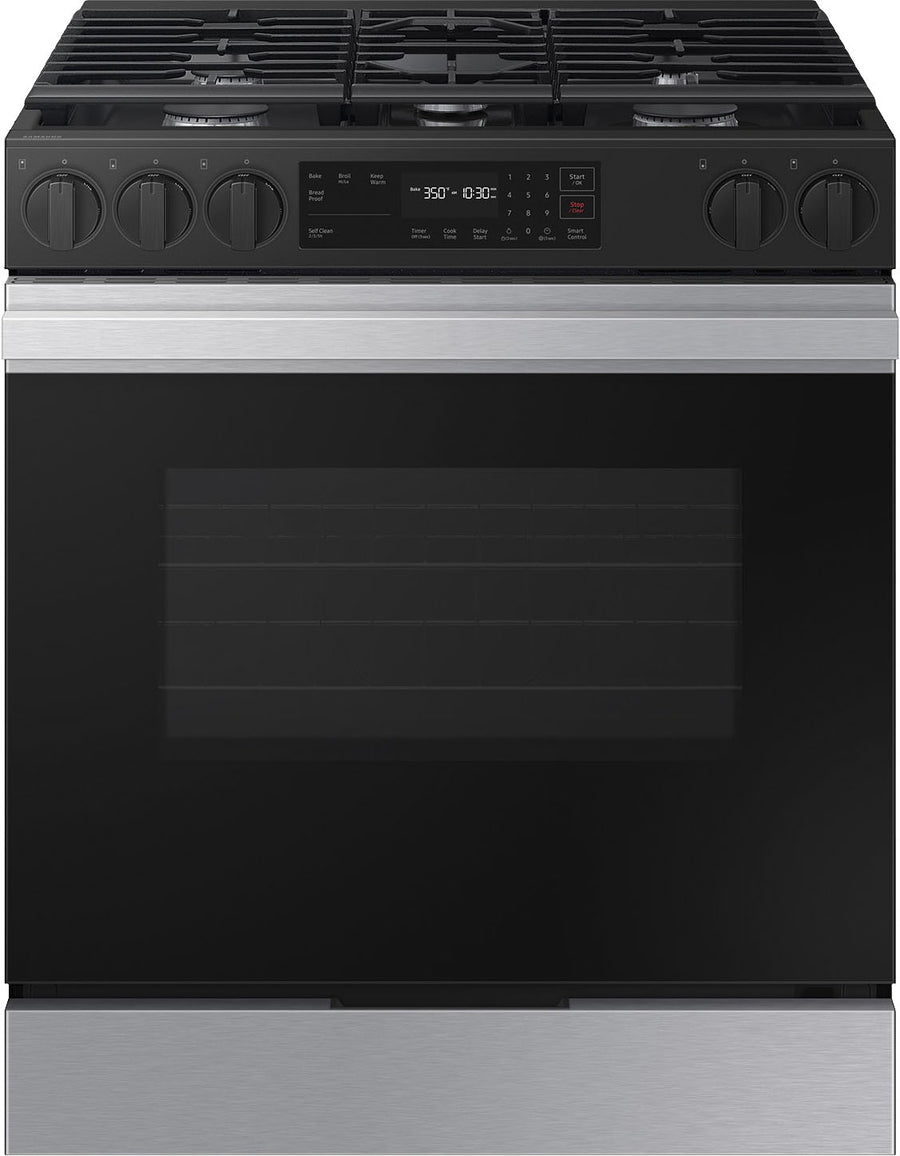 Samsung - Bespoke 6.0 Cu. Ft. Slide-In Gas Range with Precision Knobs - Stainless Steel_0