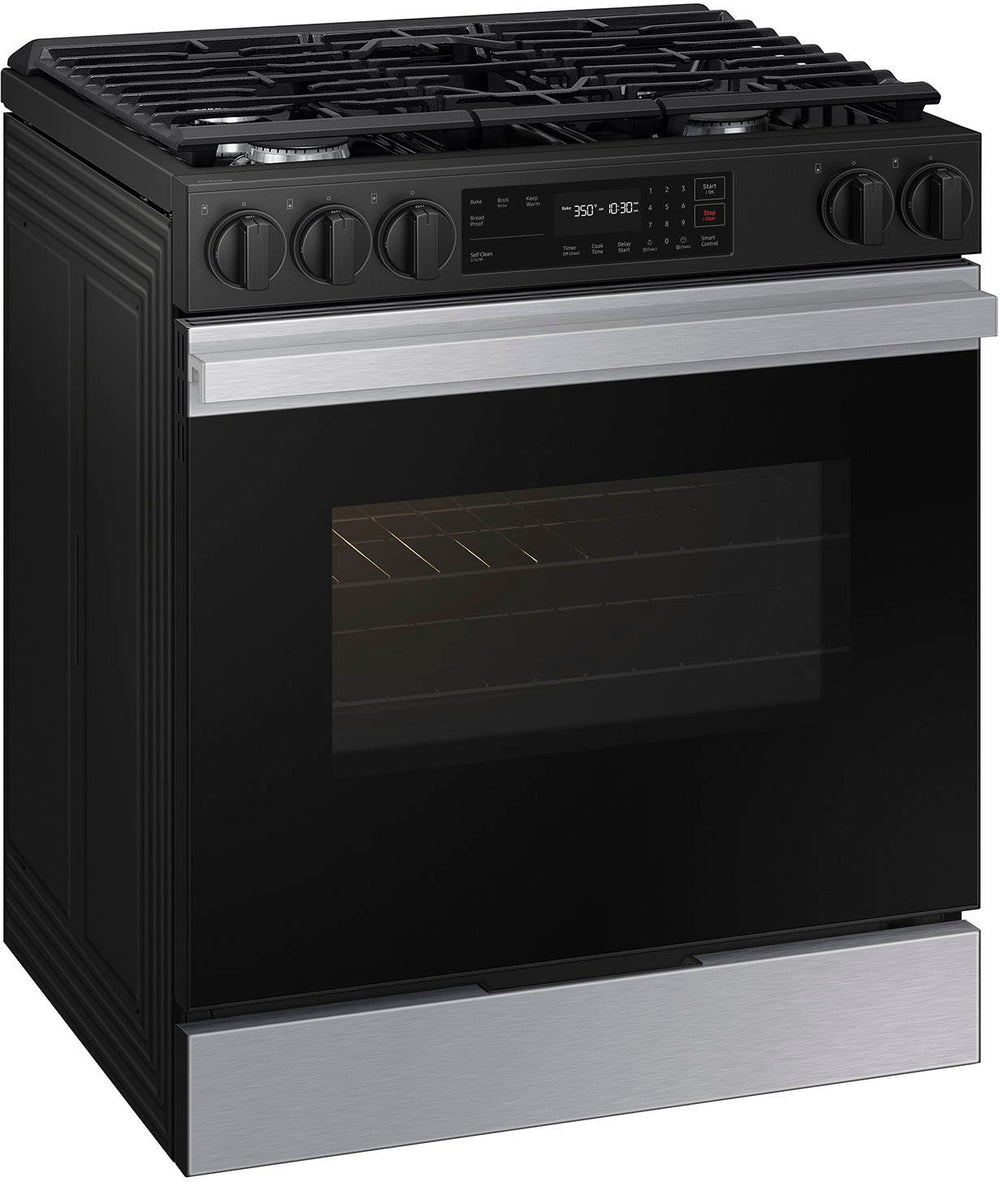 Samsung - Bespoke 6.0 Cu. Ft. Slide-In Gas Range with Precision Knobs - Stainless Steel_1
