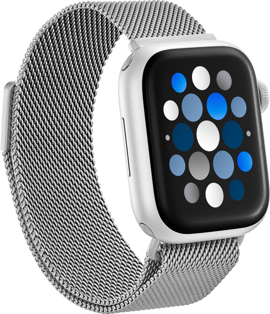 Insignia™ - Stainless Steel Mesh Band for Apple Watch 38mm, 40mm, 41mm and SE - Silver_0