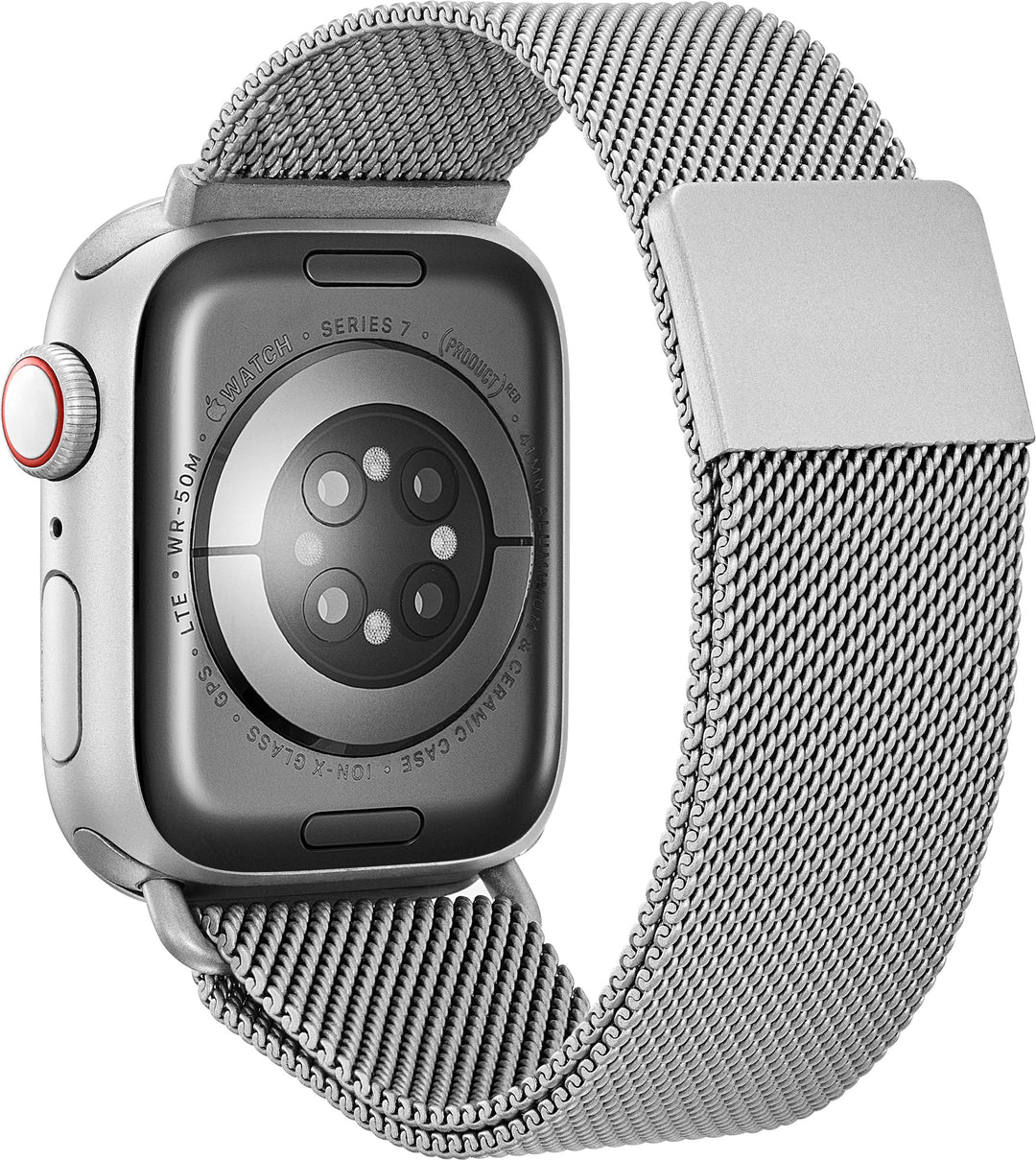 Insignia™ - Stainless Steel Mesh Band for Apple Watch 38mm, 40mm, 41mm and SE - Silver_2