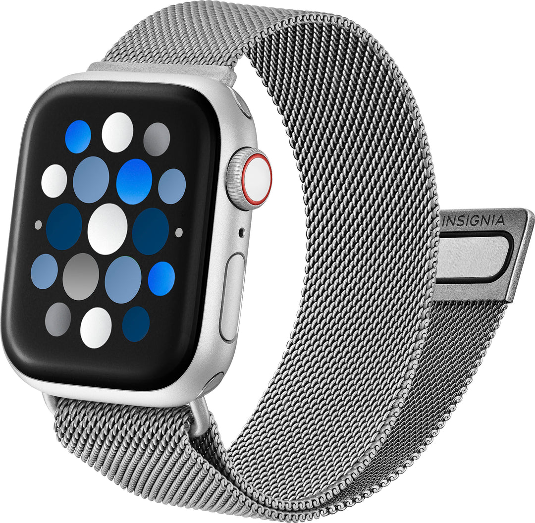 Insignia™ - Stainless Steel Mesh Band for Apple Watch 38mm, 40mm, 41mm and SE - Silver_9