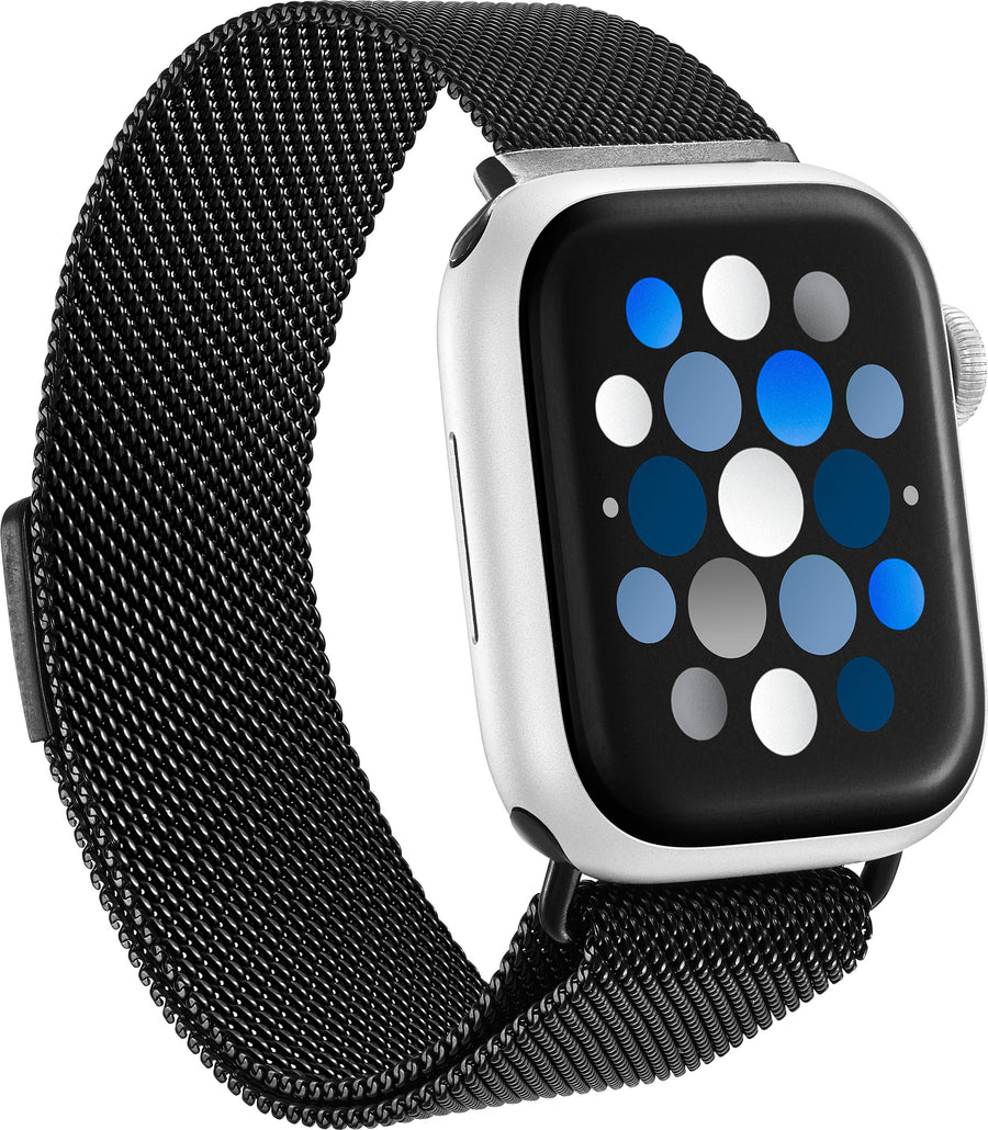 Insignia™ - Stainless Steel Mesh Band for Apple Watch 38mm, 40mm, 41mm and SE - Black_0