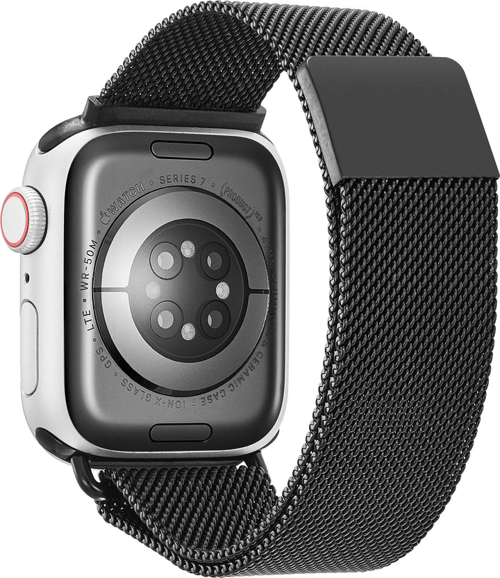 Insignia™ - Stainless Steel Mesh Band for Apple Watch 38mm, 40mm, 41mm and SE - Black_2