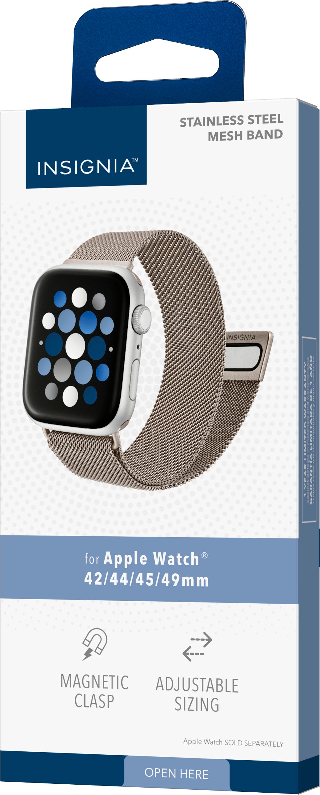 Insignia™ - Stainless Steel Mesh Band for Apple Watch 42mm, 44mm, 45mm, SE, Ultra 49mm and Ultra 2 49mm - Champagne_7