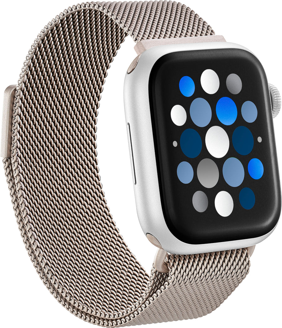 Insignia™ - Stainless Steel Mesh Band for Apple Watch 38mm, 40mm, 41mm and SE - Champagne_0